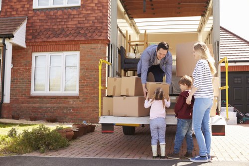 Moving boxes and household items from a Pimlico property