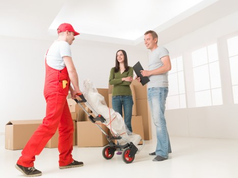 Careful manual handling during a removals job