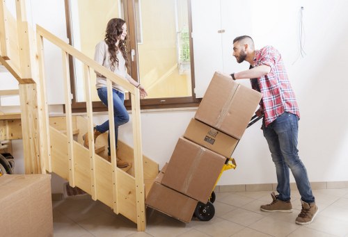 Furniture loading into a moving van in Pimlico