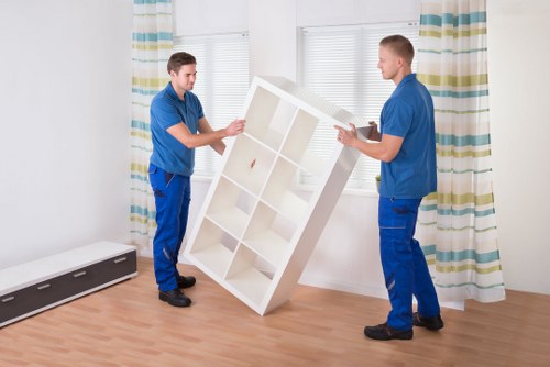 Professional movers handling stairs and access in Pimlico